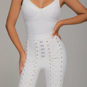 Aurora Lace-up Eyelet Jumpsuit