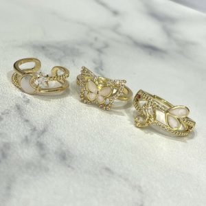Anillos con detalles de nacar