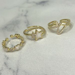 Anillos con detalles de nacar