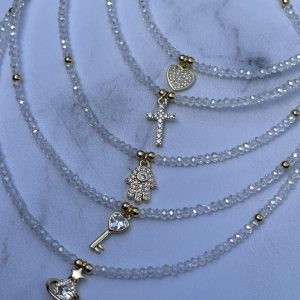 Gargantilla de mini cristales blancos