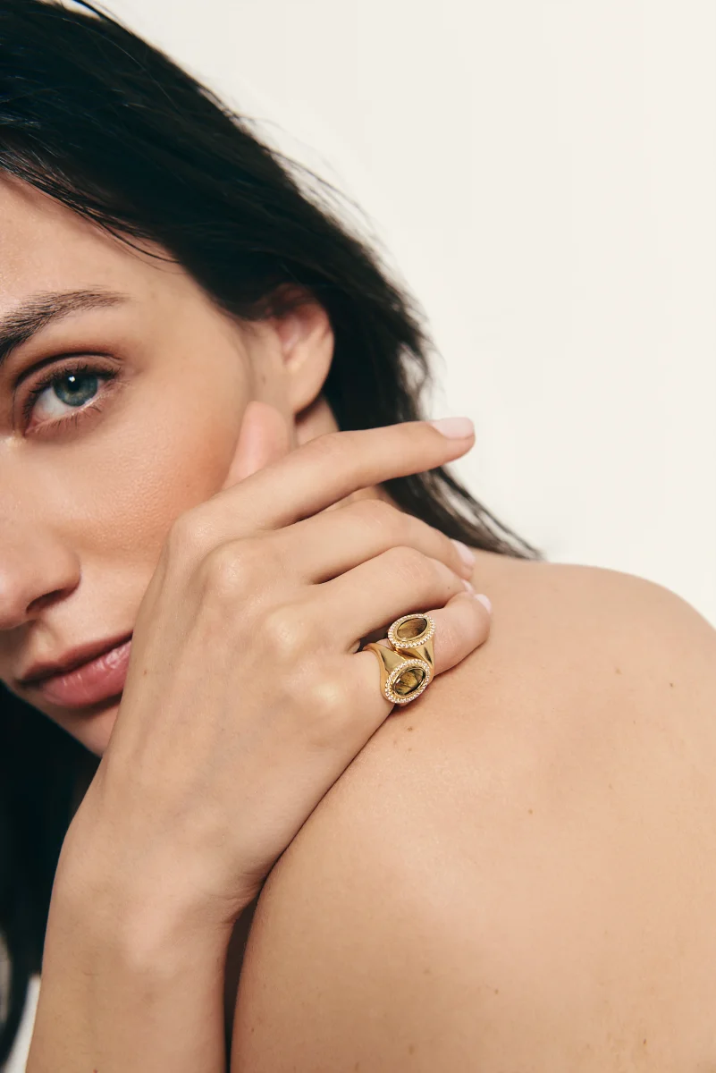 Anillo Sello Ojo de Tigre - Imagen 4