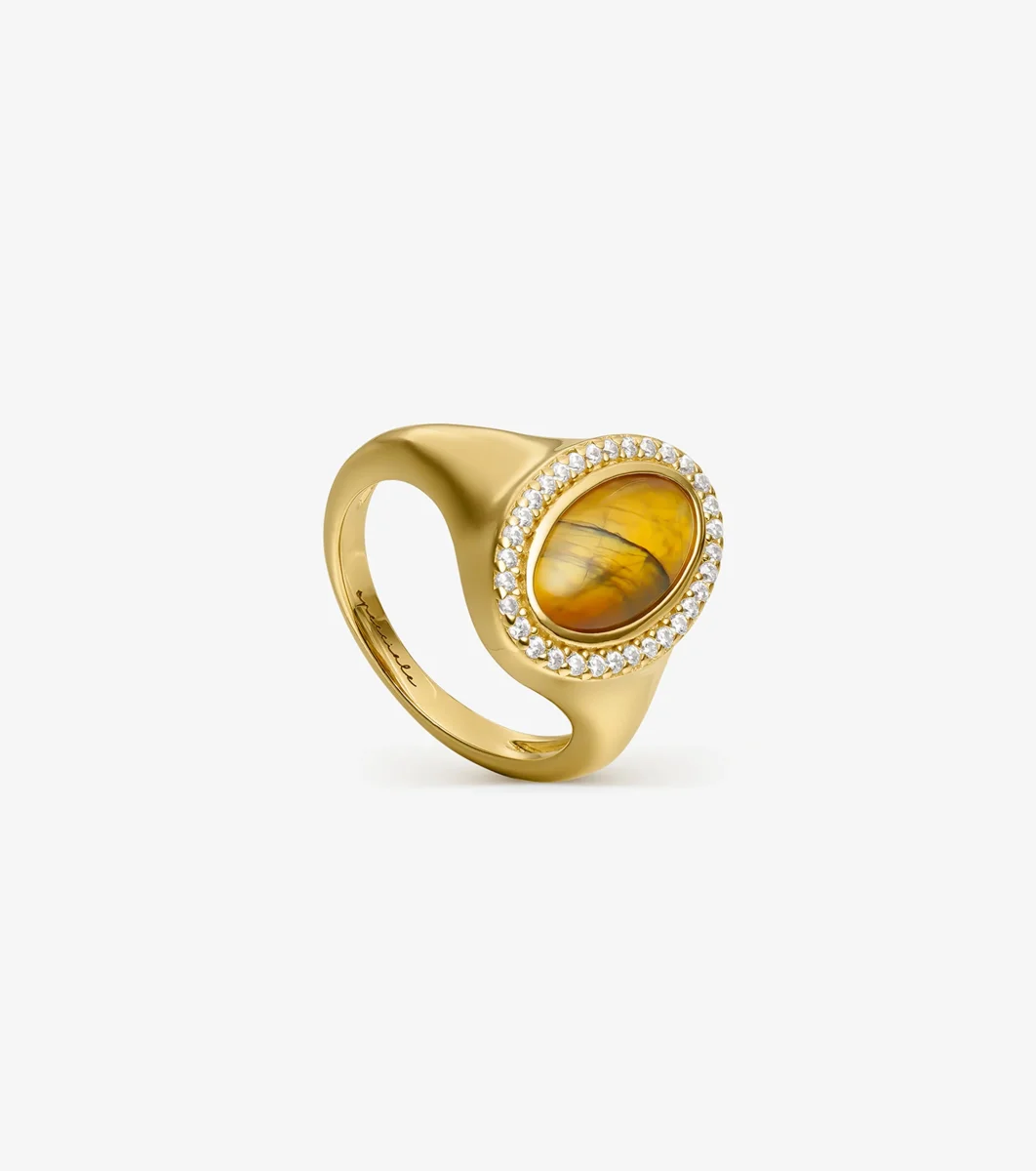 Anillo Sello Ojo de Tigre - Imagen 2