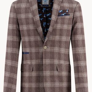 A Fish Named Fred Travel Windowpane Blazer Jasje Zand