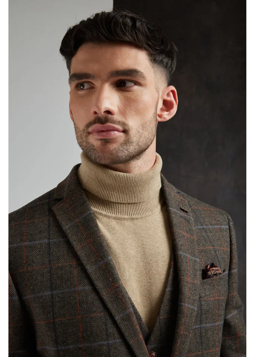 Antique Rogue Blazer Herringbone Doyle para Hombre Marrón Naranja