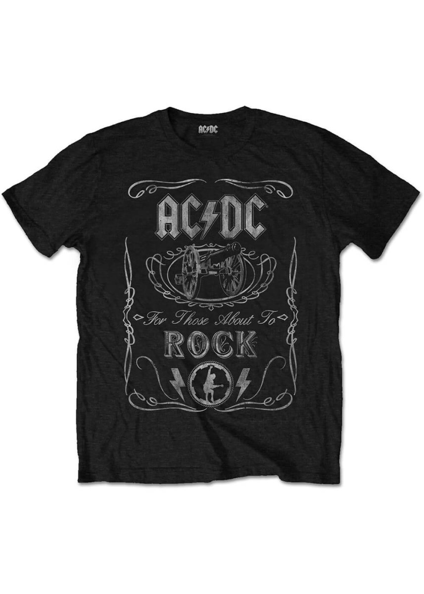 Band Shirts ACDC Cannon Swig T-Shirt Zwart