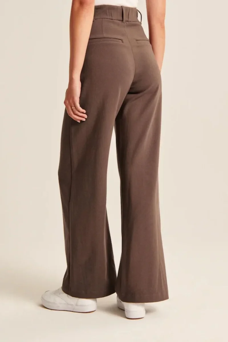 High-Waisted Wide Leg Pants - Mocha
