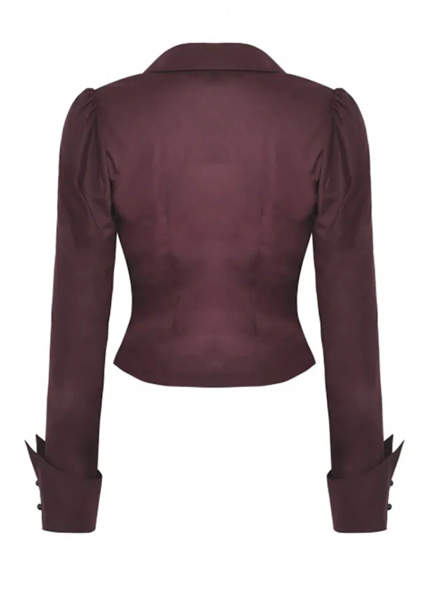 Dark in Love Blusa victoriana con volantes roja - Imagen 4