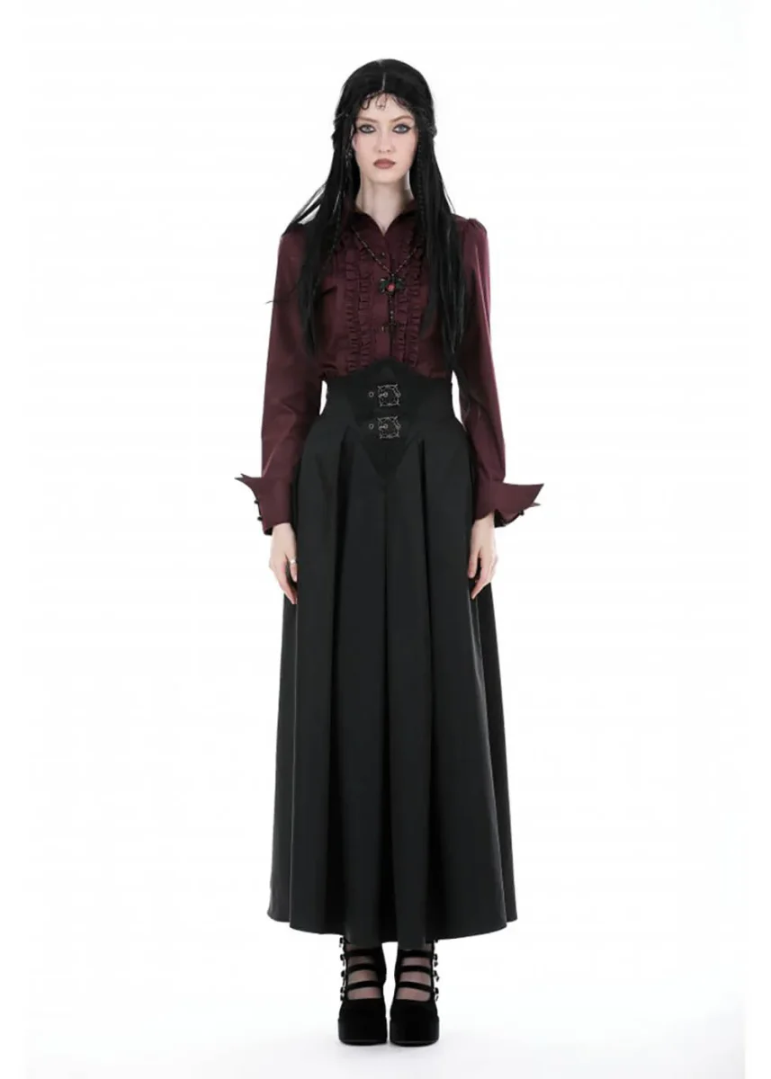 Dark in Love Blusa victoriana con volantes roja - Imagen 3