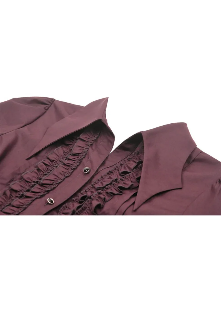 Dark in Love Blusa victoriana con volantes roja - Imagen 5