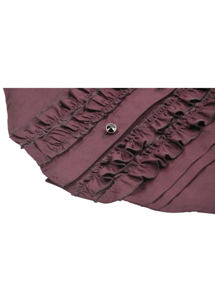 Dark in Love Blusa victoriana con volantes roja - Imagen 7