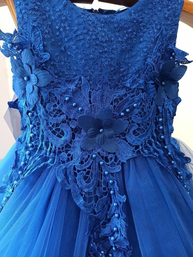 Vestido de Fiesta Azul con Encaje y Tul - Imagen 4