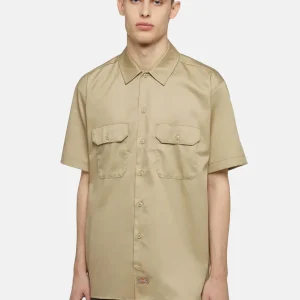 Dickies Camisa de Trabajo Hombre Manga Corta Khaki