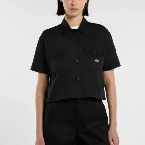 Dickies Camisa Cropped de Trabajo para Mujer — Negra