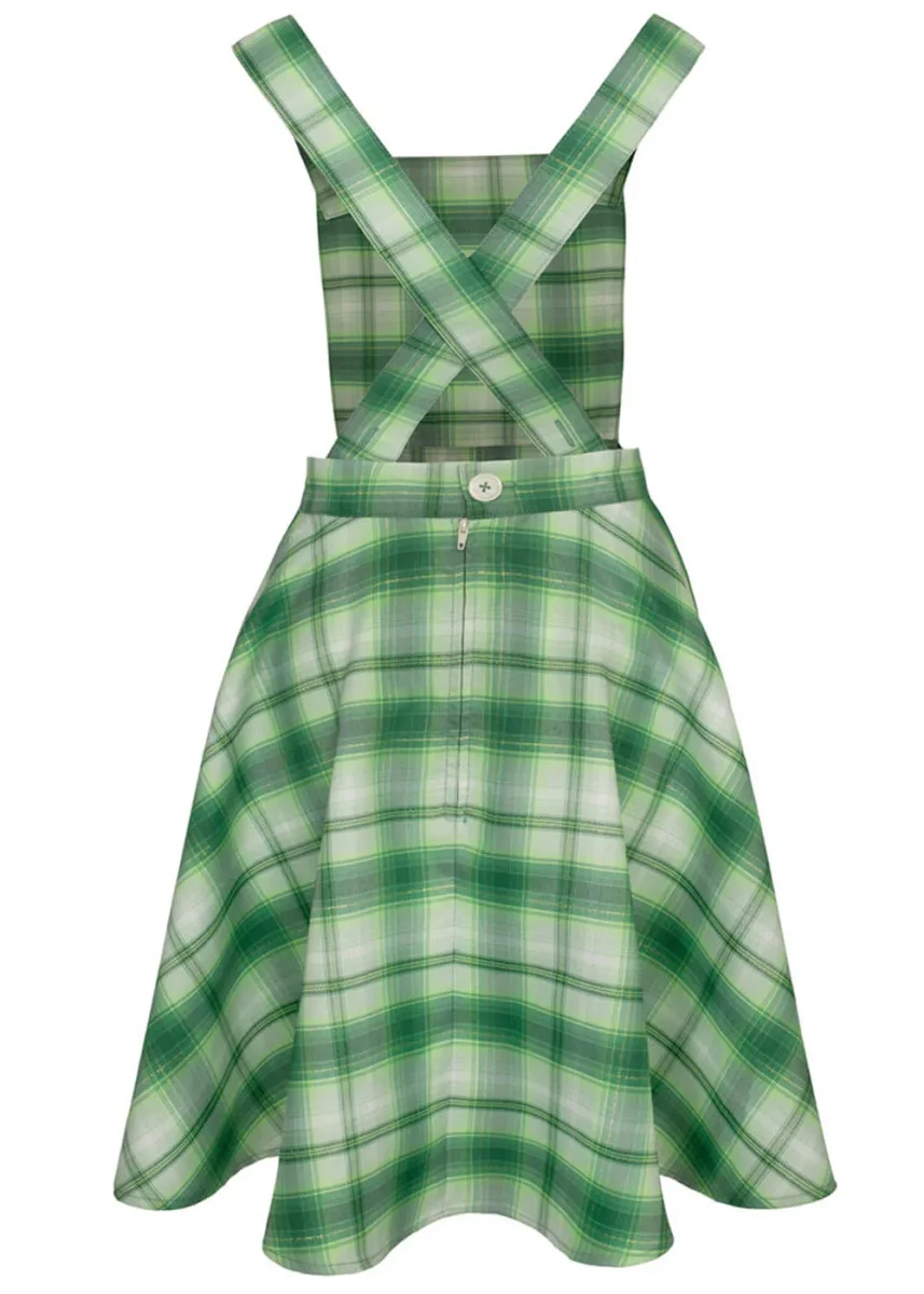 Hell Bunny Maisie Pinafore Vestido Swing años 50 Verde - Imagen 6