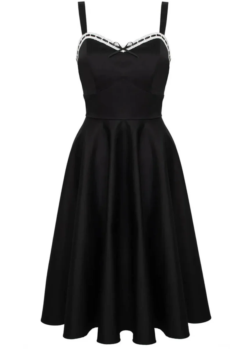 Hell Bunny Gracie Vestido Swing 50's Negro - Imagen 2