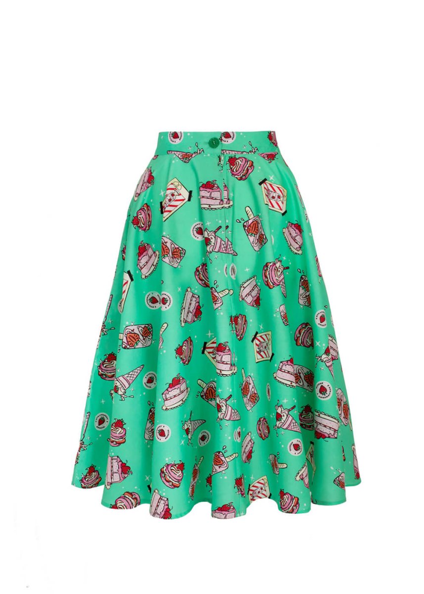 Hell Bunny Sweetie Pie Falda Swing 50's Verde - Imagen 6