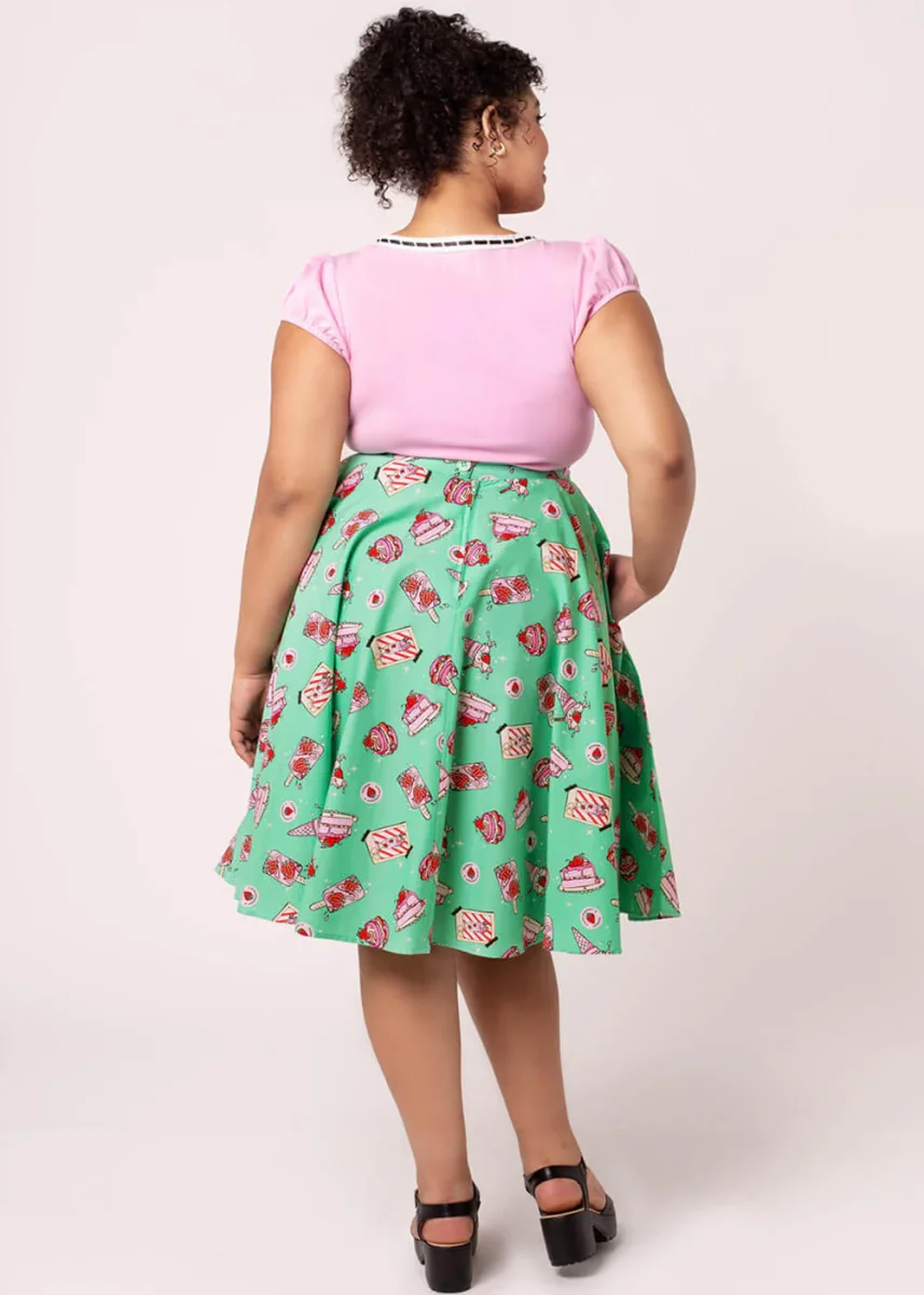 Hell Bunny Sweetie Pie Falda Swing 50's Verde - Imagen 9