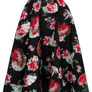 Hell Bunny Yuna Falda Swing 50's Negra