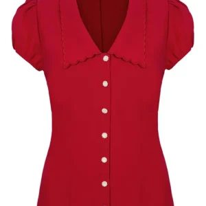 Blusa Rood Maddy de Hell Bunny de los años 40