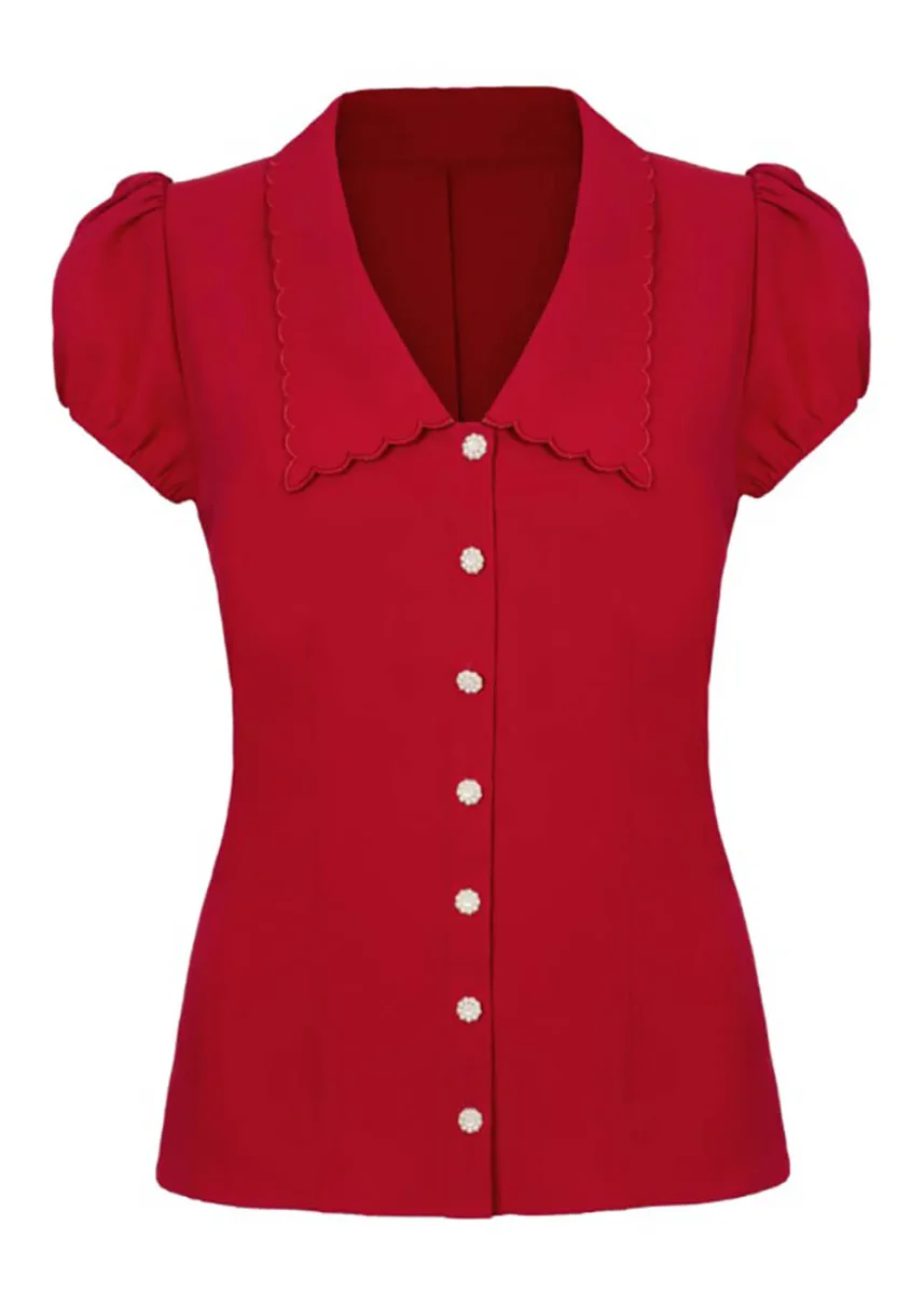 Blusa Rood Maddy de Hell Bunny de los años 40