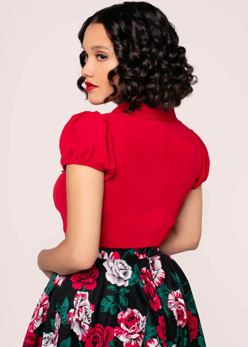 Blusa Rood Maddy de Hell Bunny de los años 40 - Imagen 7