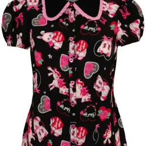 Blusa Hell Bunny Hellcat de los 40 en negro Not Into You