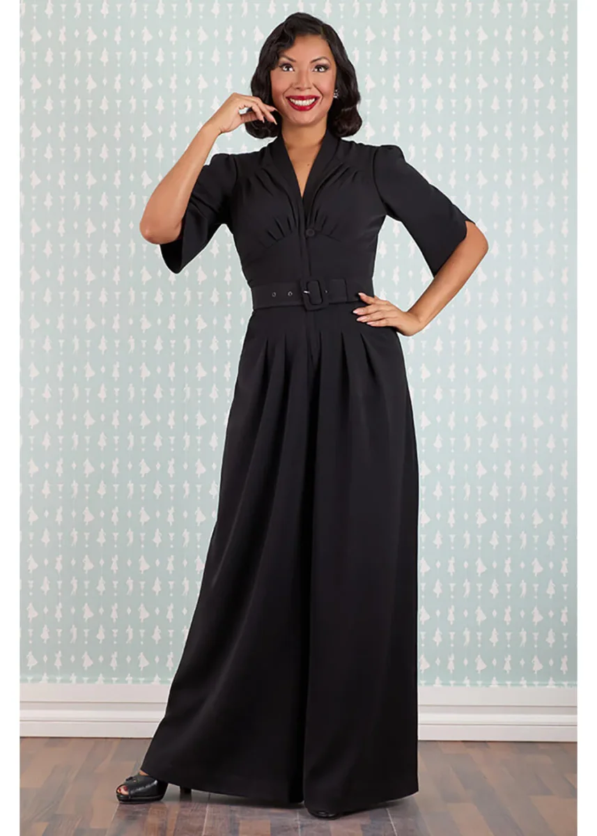 Miss Candyfloss Mono retro Gigi Lou 40's Negro - Imagen 5
