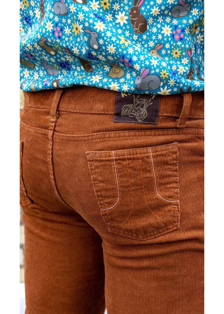 Run & Fly Pantalón Bootcut de Corduroy para Hombre 70's Tobaco - Imagen 7