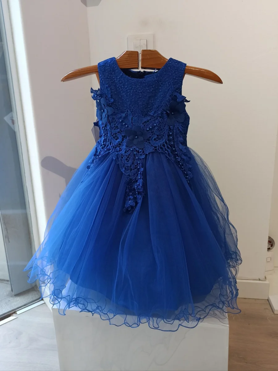 Vestido de Fiesta Azul con Encaje y Tul - Imagen 5
